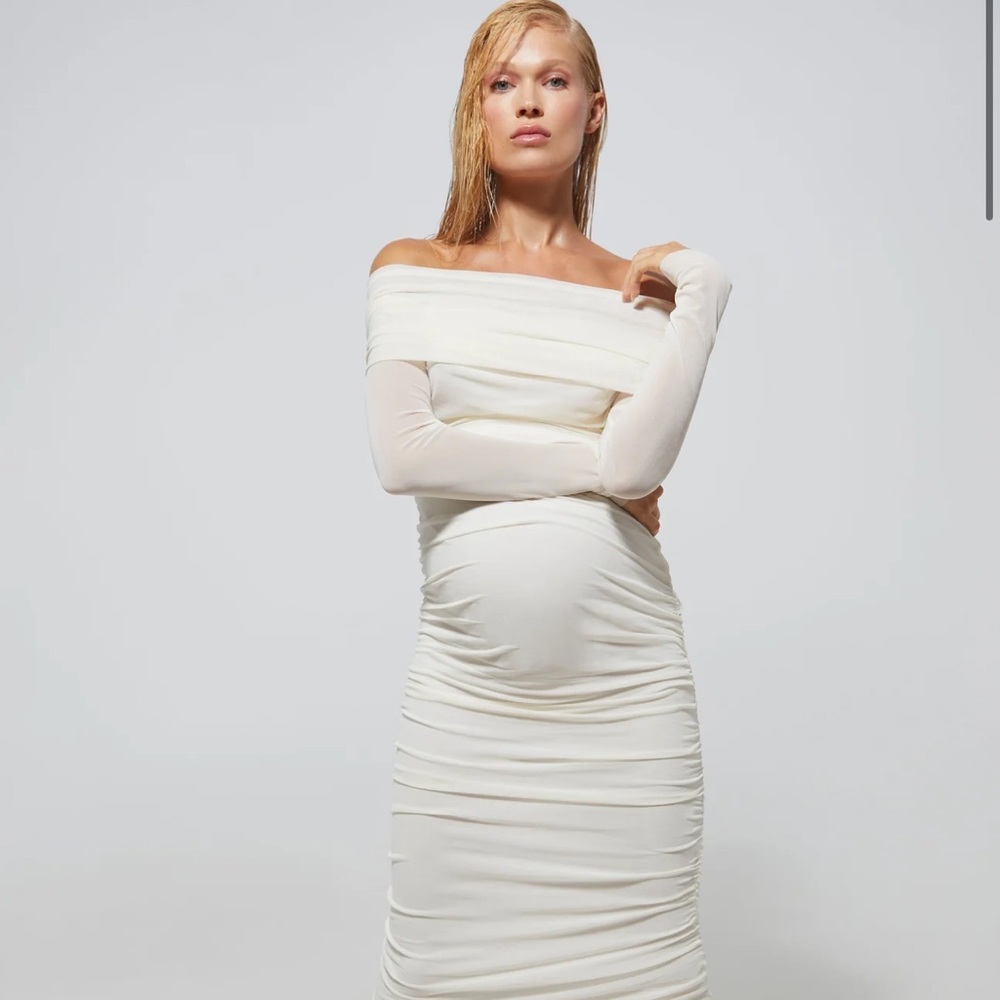 Bumpsuit Off The Shoulder Soft Mesh Dress